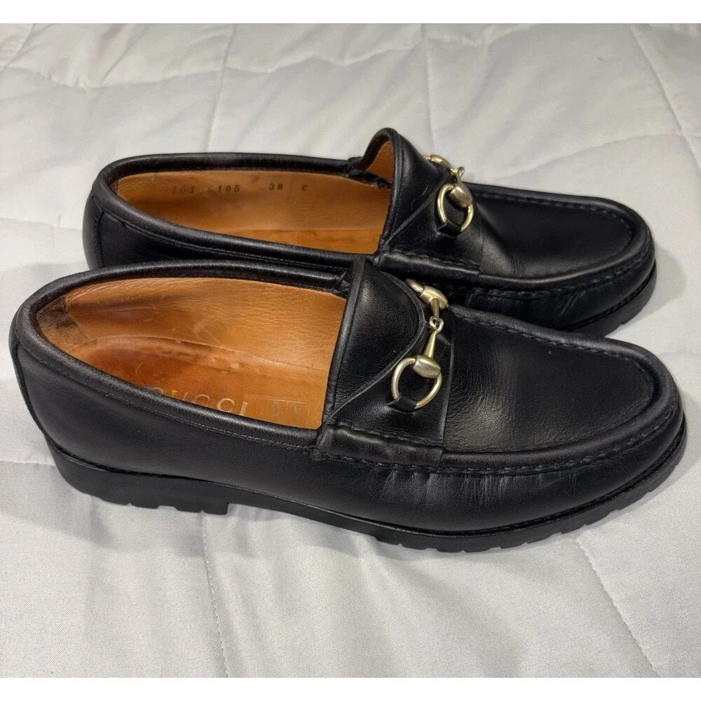 Gucci Horsebit Leather 1953 Loafers Sz 38 C